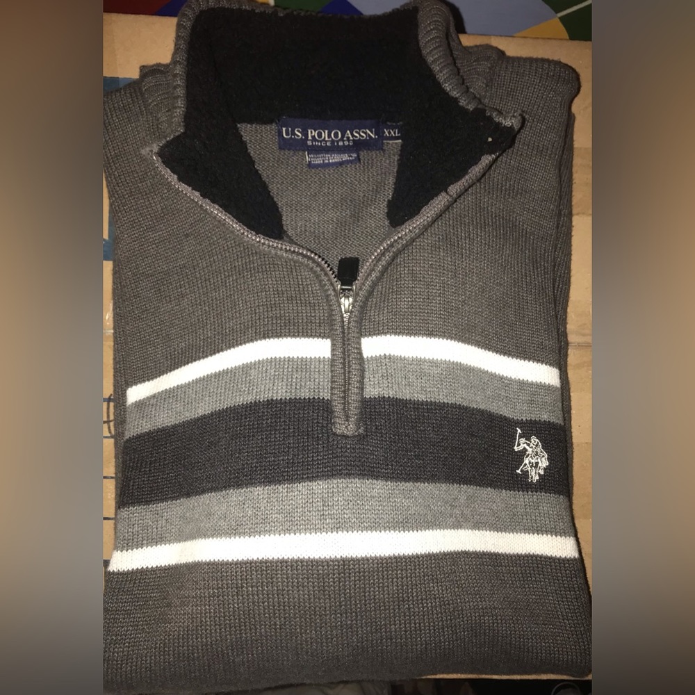 US Polo ASSN Sweater • Gray & Black • XXL